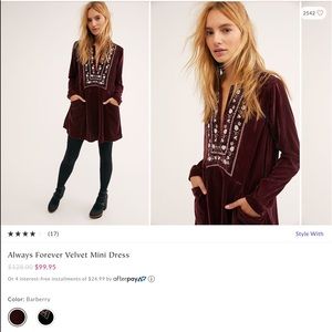 always forever velvet mini dress